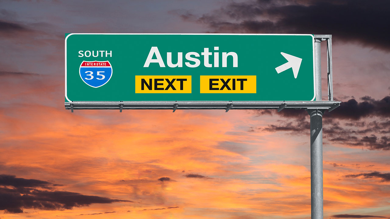 Austin road sign